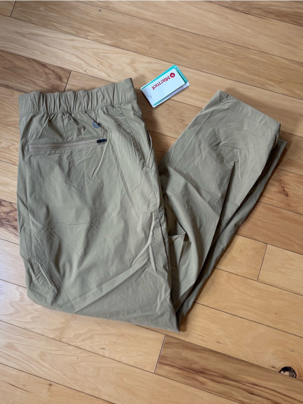 Marmot Kodachrome Belted Pants Womens Sz 20W Khaki Stretch DWR Nylon Hiking